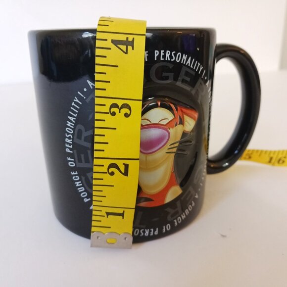 Disney Store Tigger Pooh 3D Black Coffee Mug Cup A Pounce of Personality 4" Tall - Picture 2 of 8